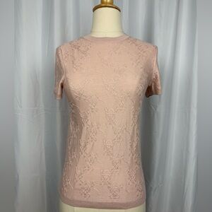 New Hermes Blush Pink Cashmere/Silk Knit Top